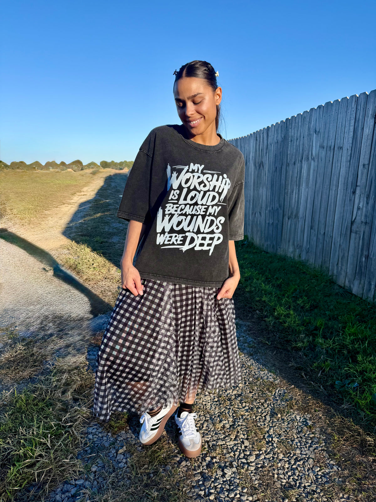 MY WORSHIP ACID WASH TEE - UNISEX