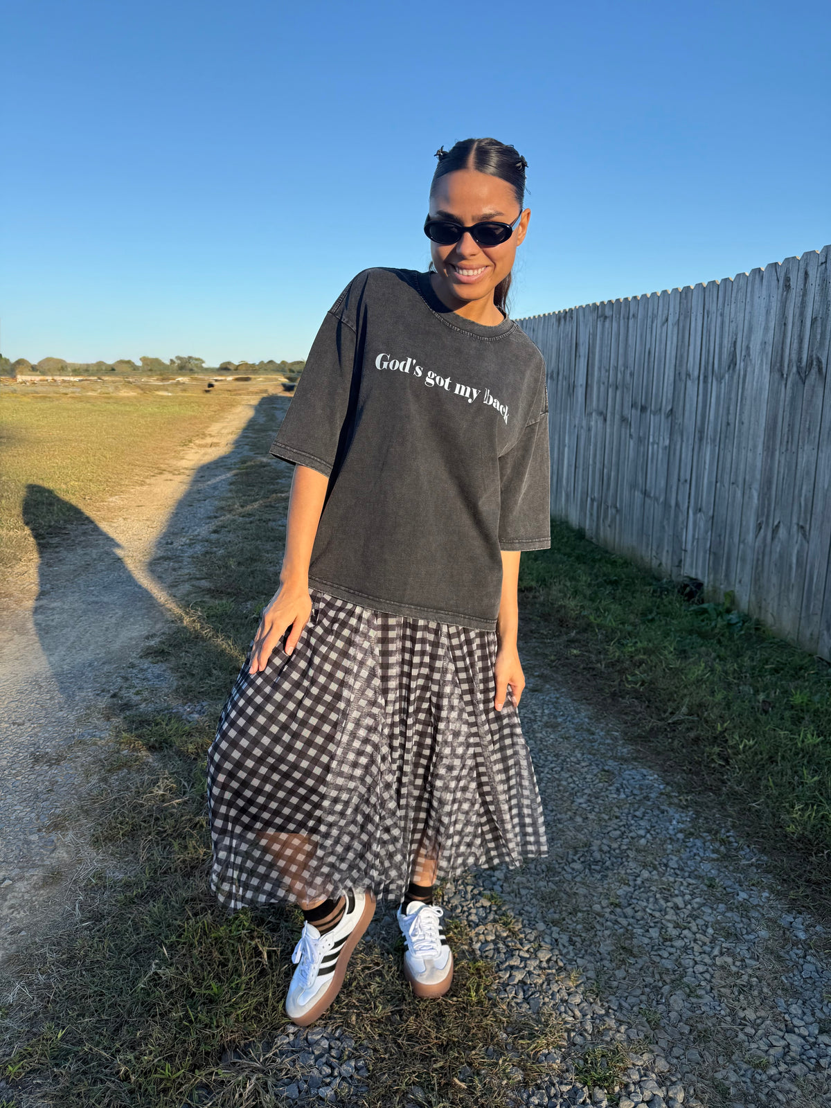 GODS GOT MY BACK ACID WASH TEE - UNISEX
