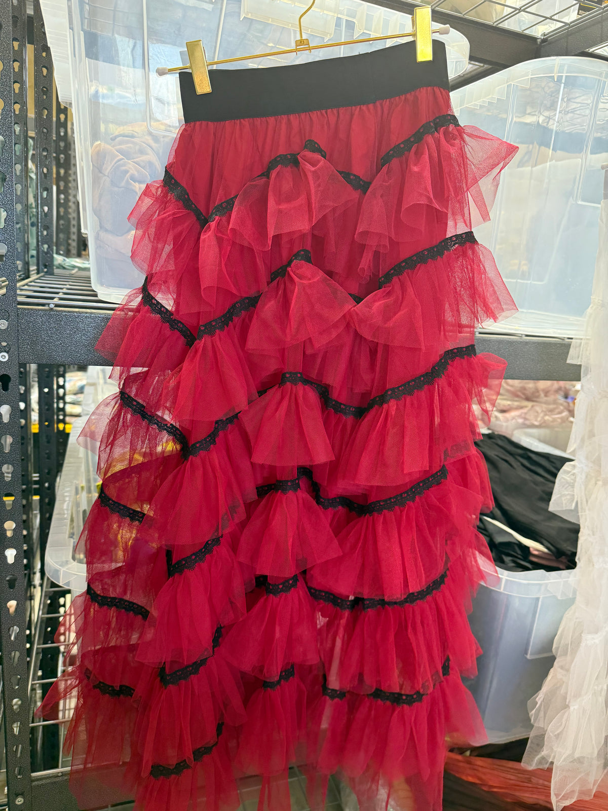 Lace Trim Tulle Skirt