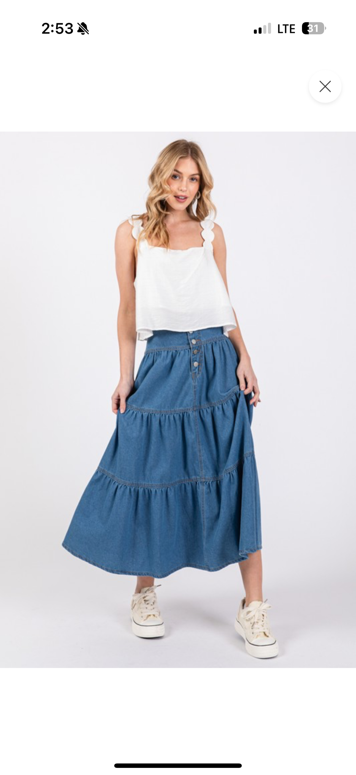 Denim Midi Skirt